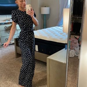 Navy/White Polka Dot Short Sleeve Jumpsuit (Pants) by Calvin Klein - Worn 2x!